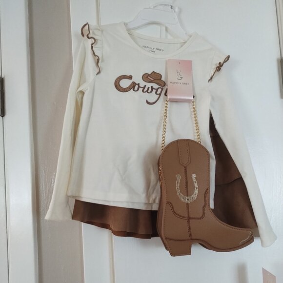 Happily grey Other - Girls cowgirl set with boot purse